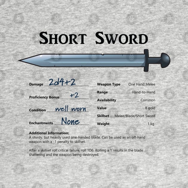 Short Sword by geekywhiteguy